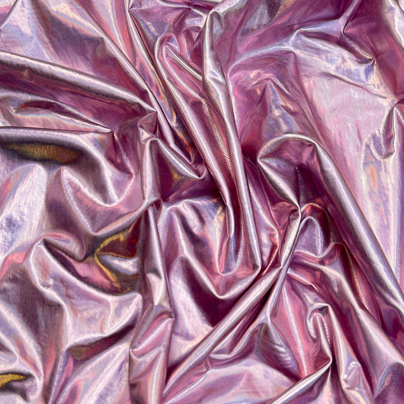 Shiny Pink Coated Spandex Pleather