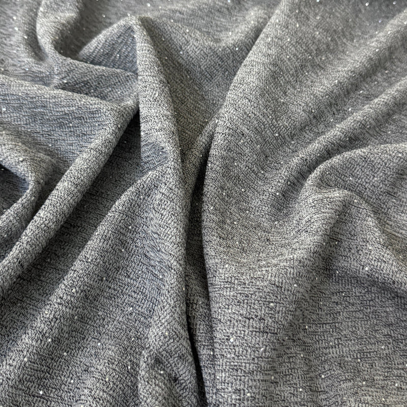 Rhinestone Beaded Knit Gray