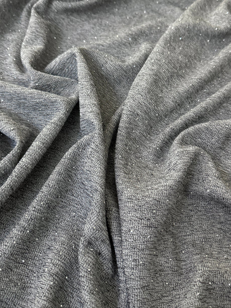 Rhinestone Beaded Knit Gray