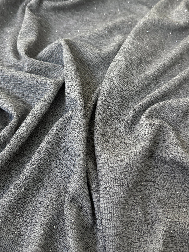 Rhinestone Beaded Knit Gray