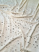 Ivory 4-Way Stretch Eyelet Knit