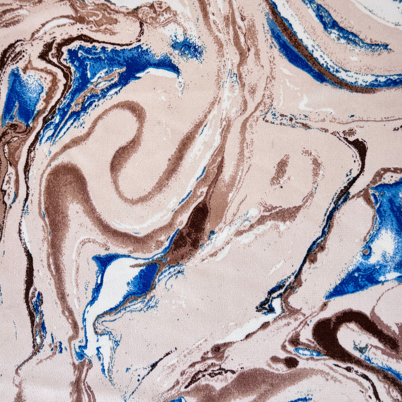 Printed Satin Marble Blue