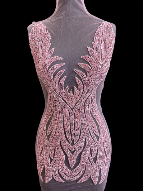 Rhinestone Bodice Applique Baby Pink