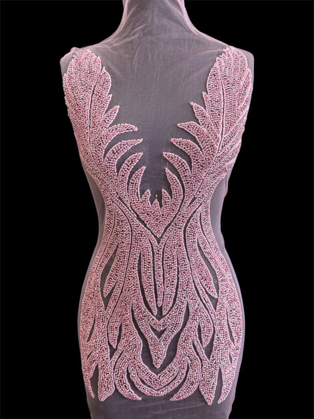 Rhinestone Bodice Applique Baby Pink