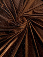 Brown Rhinestone Beaded Stretch Velvet