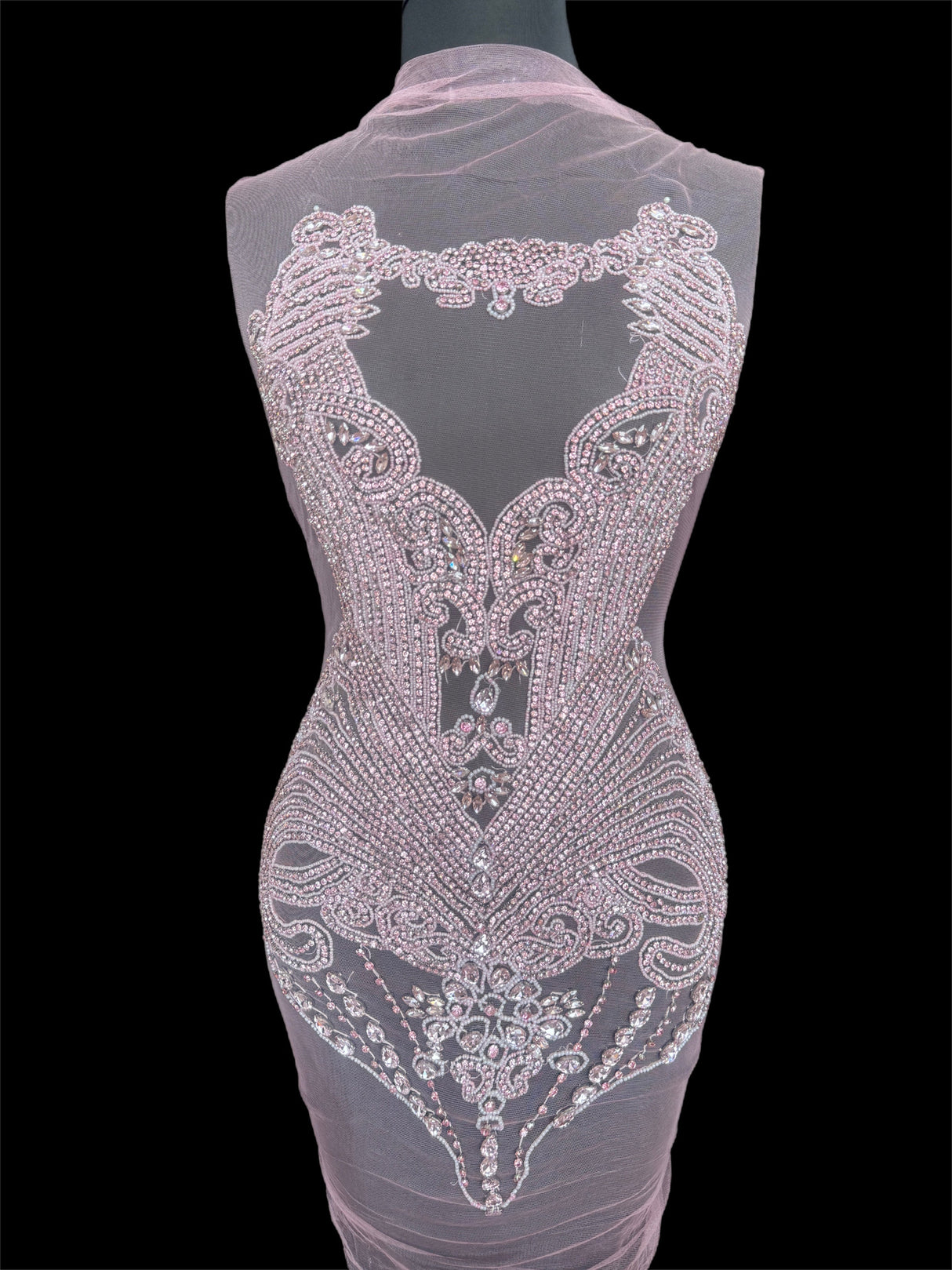 Baby Pink Rhinestone Bodice Applique
