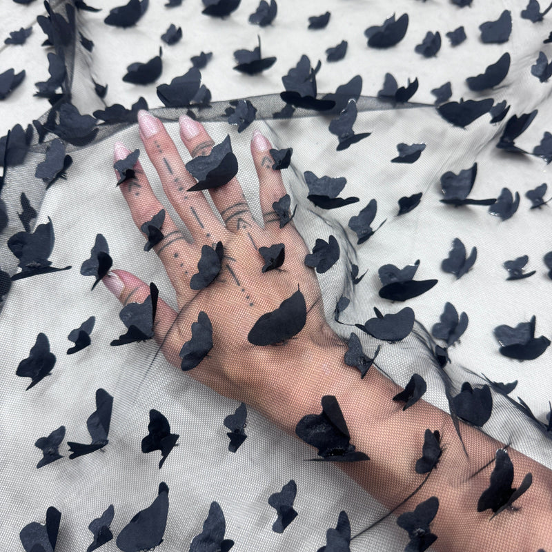 Black 3D Butterfly Lace