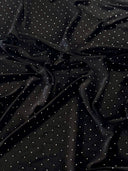 Stretch Velvet with Rhinestone Beading Black