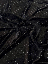 Stretch Velvet with Rhinestone Beading Black
