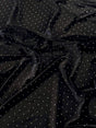 Stretch Velvet with Rhinestone Beading Black