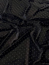 Stretch Velvet with Rhinestone Beading Black