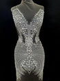 Silver Rhinestone Bodice Applique