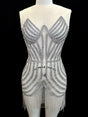 Silver Rhinestone Bodice Applique