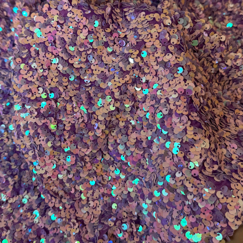 Stretch Sequin on Velvet Lilac