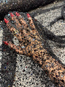 Beaded Sequin Pearl Mesh Lace Black