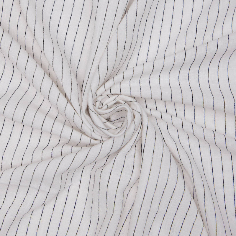 Pinstripe Linen Blend White
