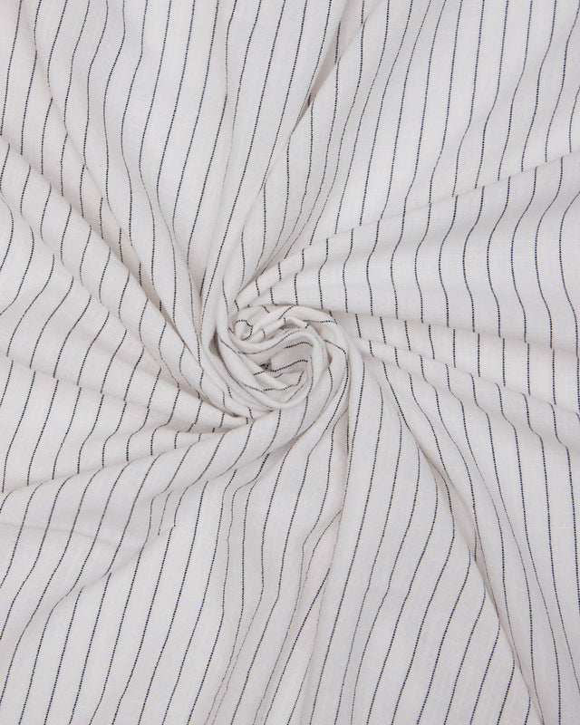 Pinstripe Linen Blend White