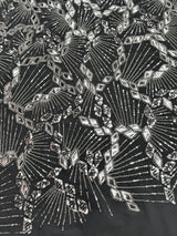 Silver Art Deco Mirror Sequin Lace