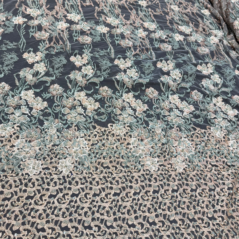 Pearl Beaded Floral Embroidery Lace