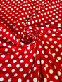 Printed Nylon Spandex Red Polka Dot