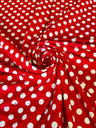 Printed Nylon Spandex Red Polka Dot
