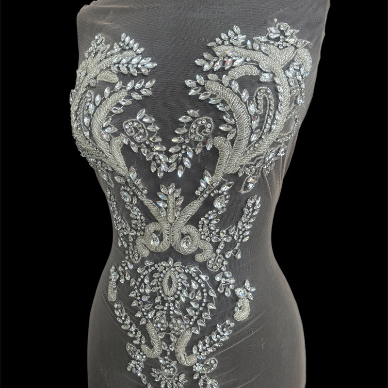 Silver Rhinestone Bodice Appliqué