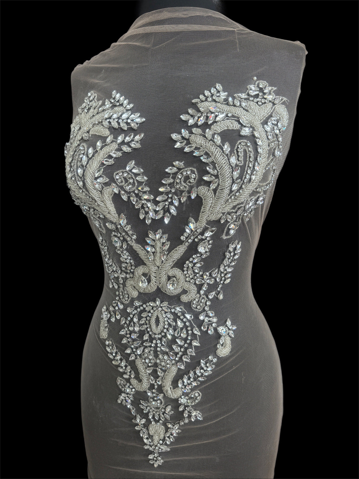 Silver Rhinestone Bodice Appliqué