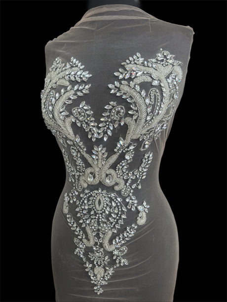 Silver Rhinestone Bodice Appliqué