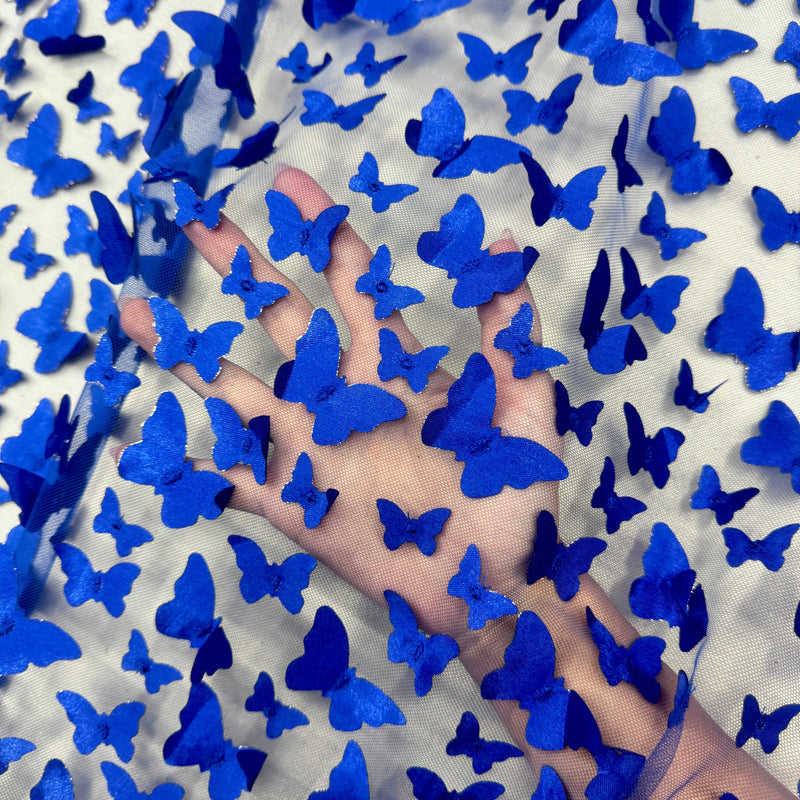 Royal Blue 3D Butterfly Lace