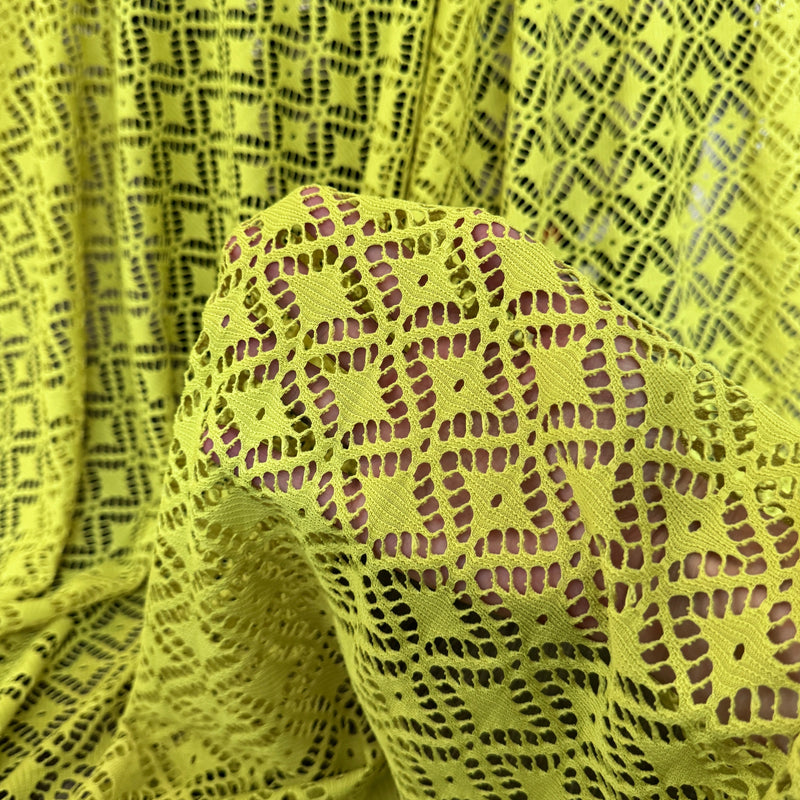 Lime Green Crochet Hollow Out Knit