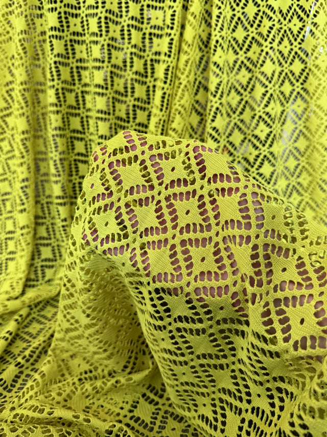 Lime Green Crochet Hollow Out Knit