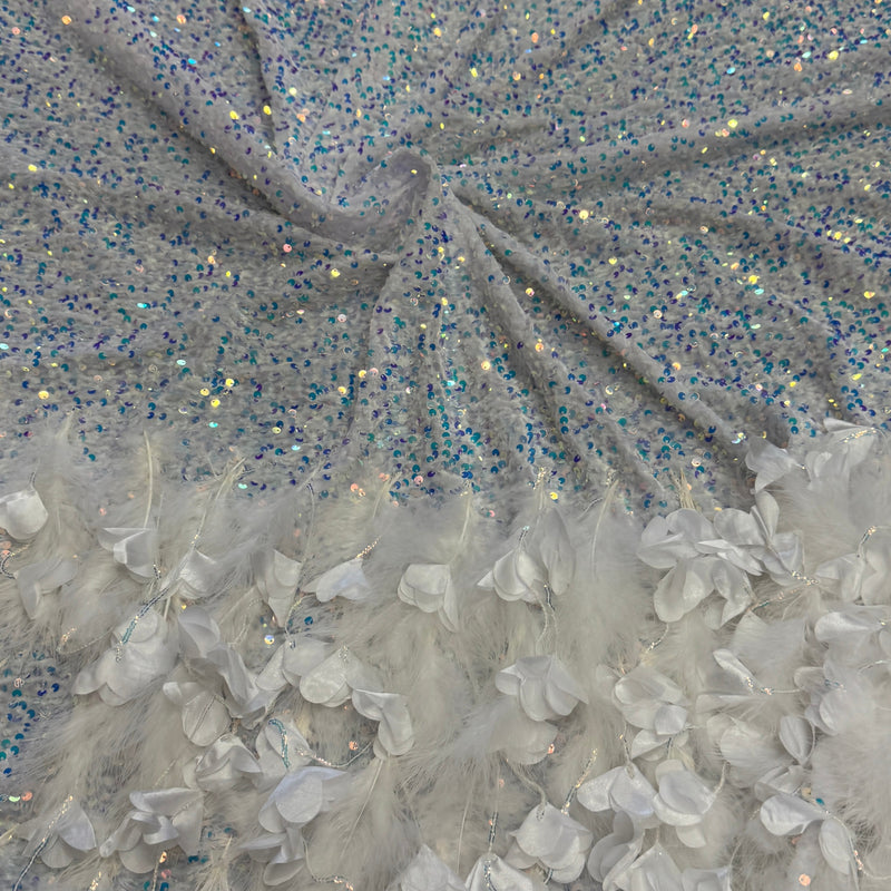 Iridescent Feather Sequin Velvet