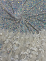 Iridescent Feather Sequin Velvet