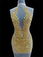 Gold Rhinestone Bodice Applique