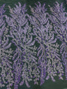 Beaded Embroidered Lace Lavender Leaves