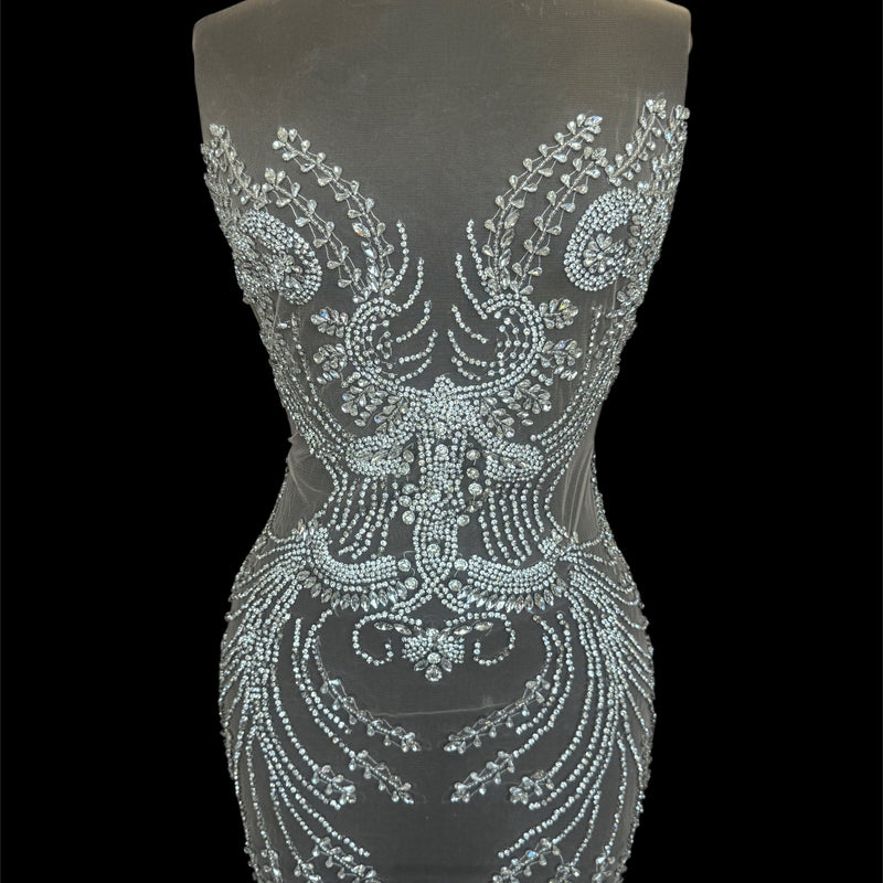 Silver Rhinestone Bodice Appliqué