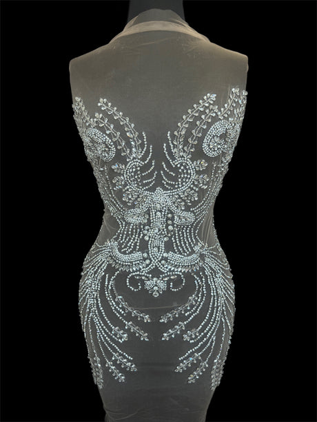 Silver Rhinestone Bodice Appliqué
