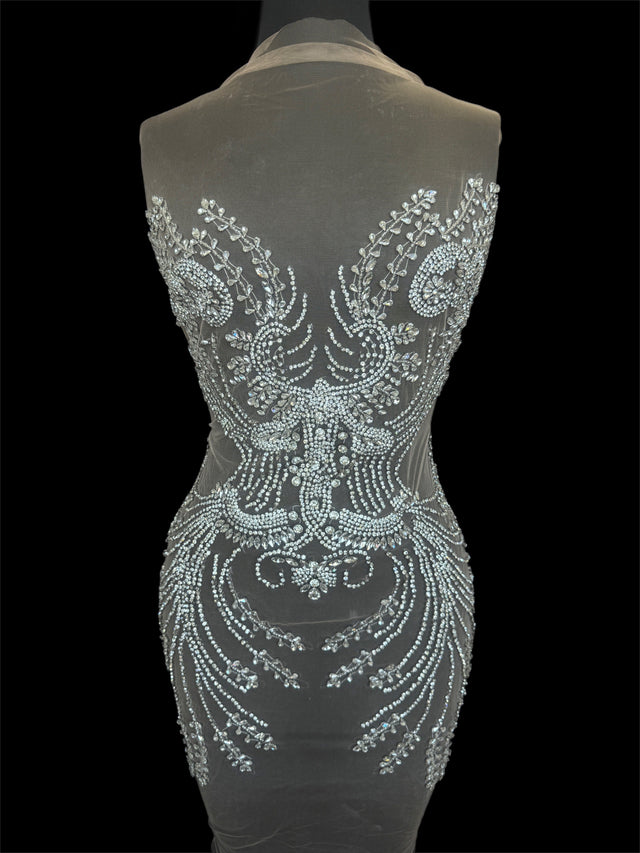 Silver Rhinestone Bodice Appliqué