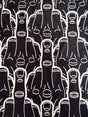 Printed Nylon Spandex Black & White Middle Finger