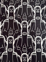 Printed Nylon Spandex Black & White Middle Finger