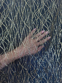 Gold Glitter Lace on Mesh