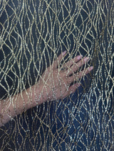 Gold Glitter Lace on Mesh