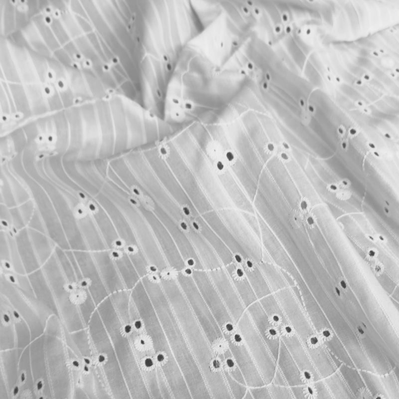 Embroidered Floral Cotton Eyelet