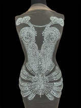 Silver Rhinestone Bodice Applique