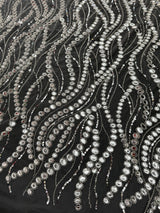 Stretch Sequin Wave Lace Silver