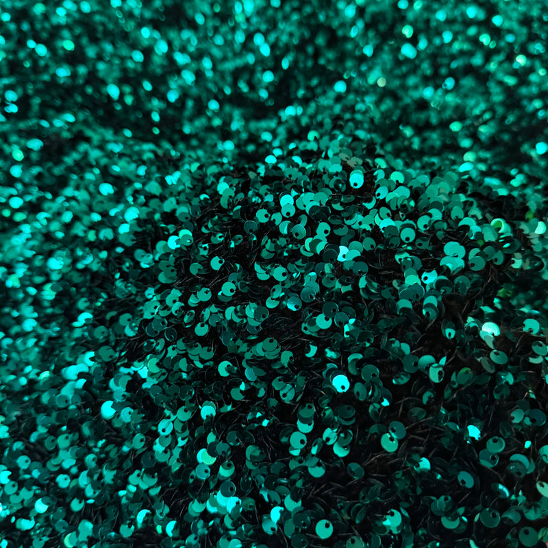 Teal Blue Sequin on Velvet