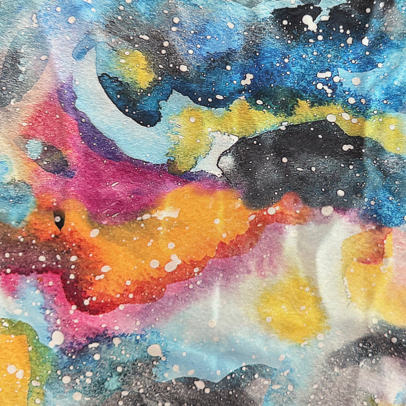 Printed Nylon Spandex Watercolor Galaxy Splash