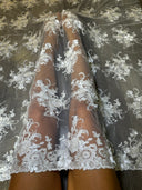 3D Floral Embroidered Beaded Tulle Lace