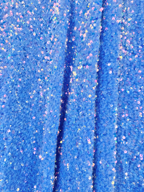 Stretch Sequin on Velvet Baby Blue