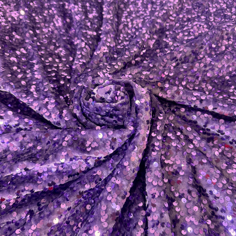 Stretch Sequin Velvet Lavender